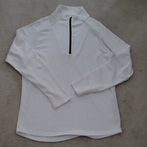 State And Liberty Men's  White 1/4 Zip Athletic Top Single Side Zip Pocket Large